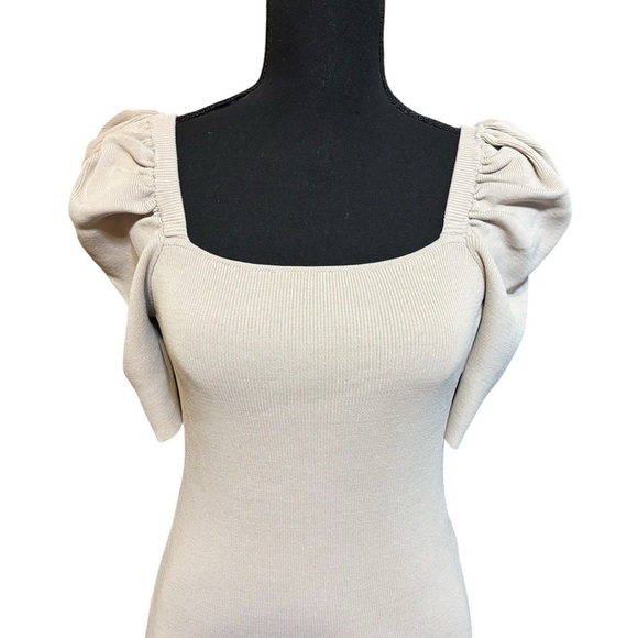 7Th Avenue Design Studio Tops - Elegant Cream Puff Sleeve Blouse